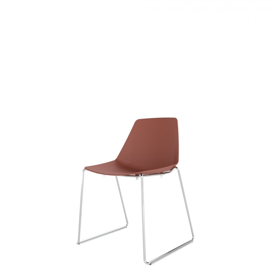 Polypropylene Shell Chair Chrome Steel Skid Frame